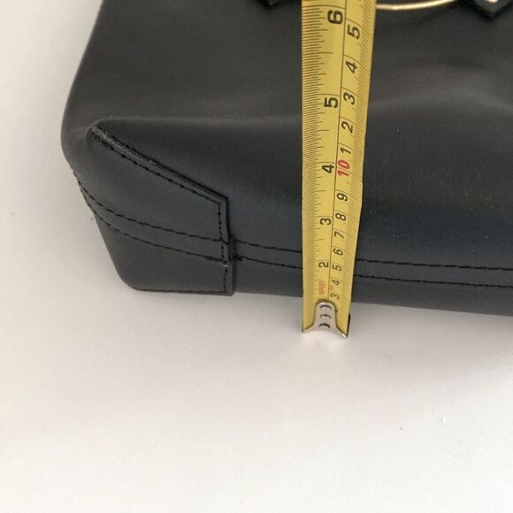 Anthropologie Black Tribe Alive Leather Gold Brass Handle Handbag - Picture 11 of 11